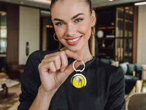 Custom Keychains Pro Max Photo Domed Metallic